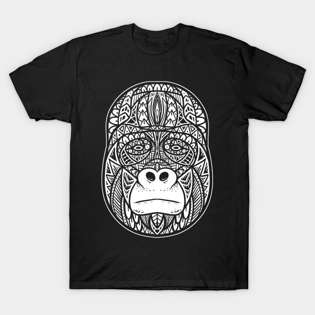 Gorilla Tribal T-Shirt by Barabarbar artwork